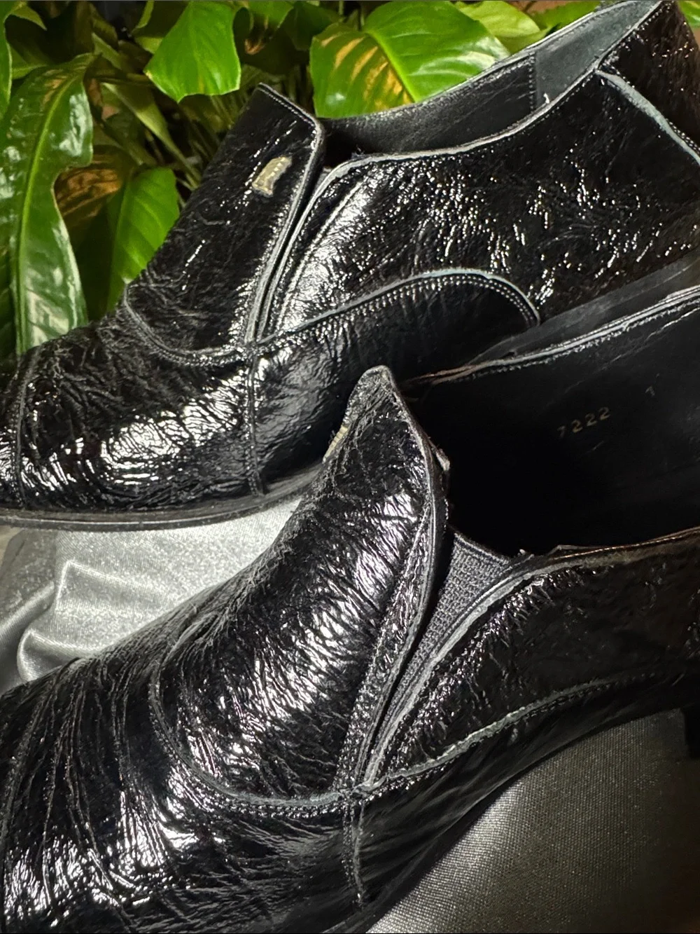 Angel Infantes Slip-On Black Patent Leather Shoes - Men's Size EU 45 / US 11.5